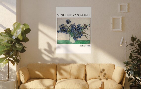 Vincent van Gogh Irises 1890 Blue Still Life Flowers Museum Poster