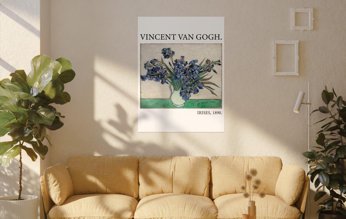 Vincent van Gogh Irises 1890 Blue Still Life Flowers Museum Poster