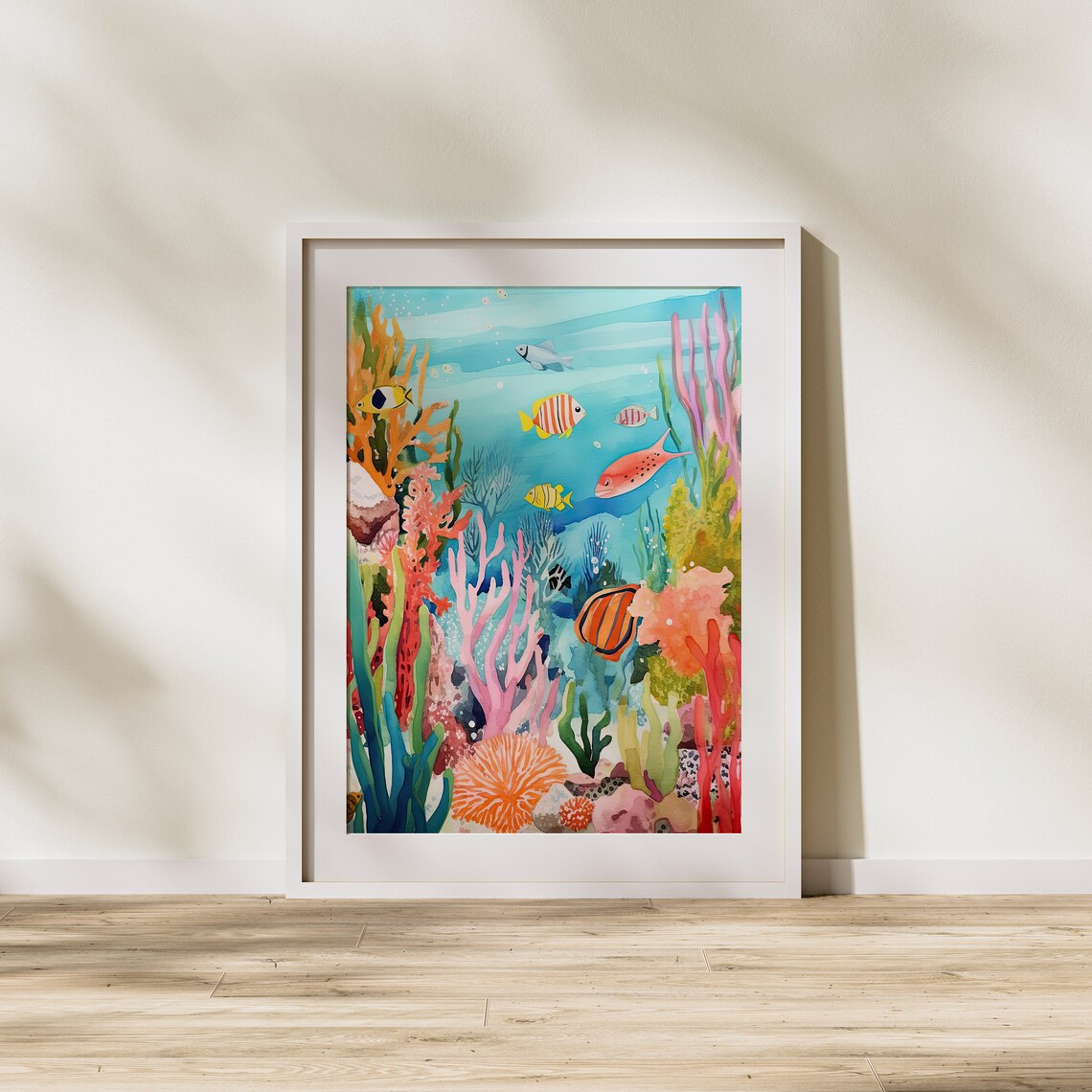 Coral Reef Fish Colorful Underwater Watercolor Sea Life Art Poster - Image 2