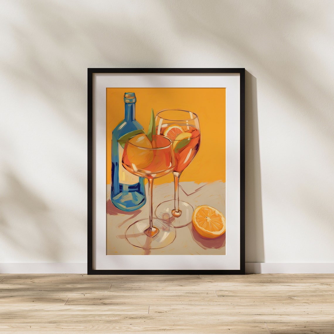 Two Aperol Spritz Glasses Toast Golden Hour Party Art Poster - Image 2