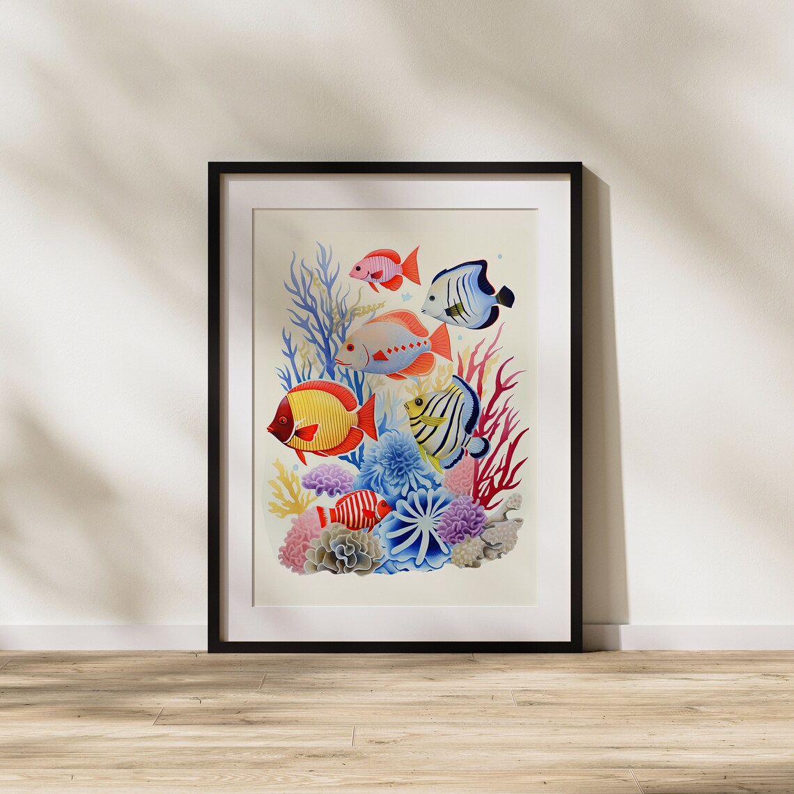 Tropical Fish and Coral Reef Illustration Bold Colors Poster - Image 2