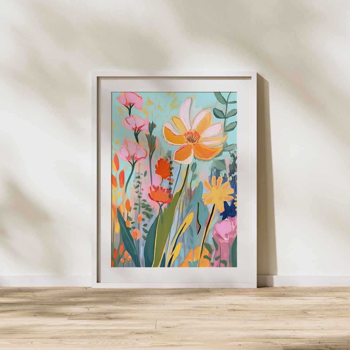Colorful Wildflower Meadow Modern Floral Garden Painting Art Poster - Image 2