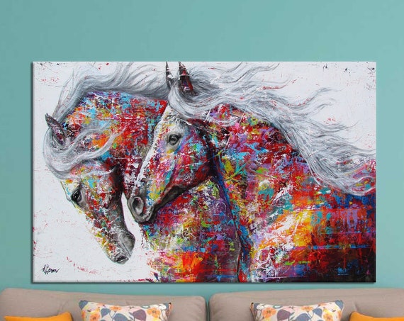 Abstract Horse Canvas Art Modern Farmhouse Decor