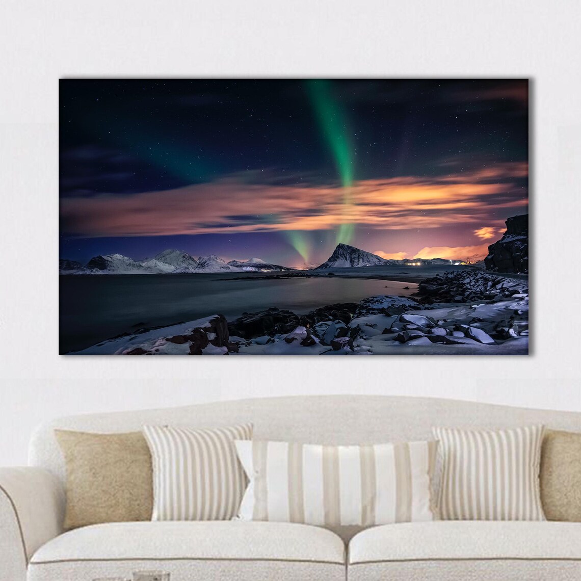 Aurora Borealis Art Print, Arctic Northern Lights