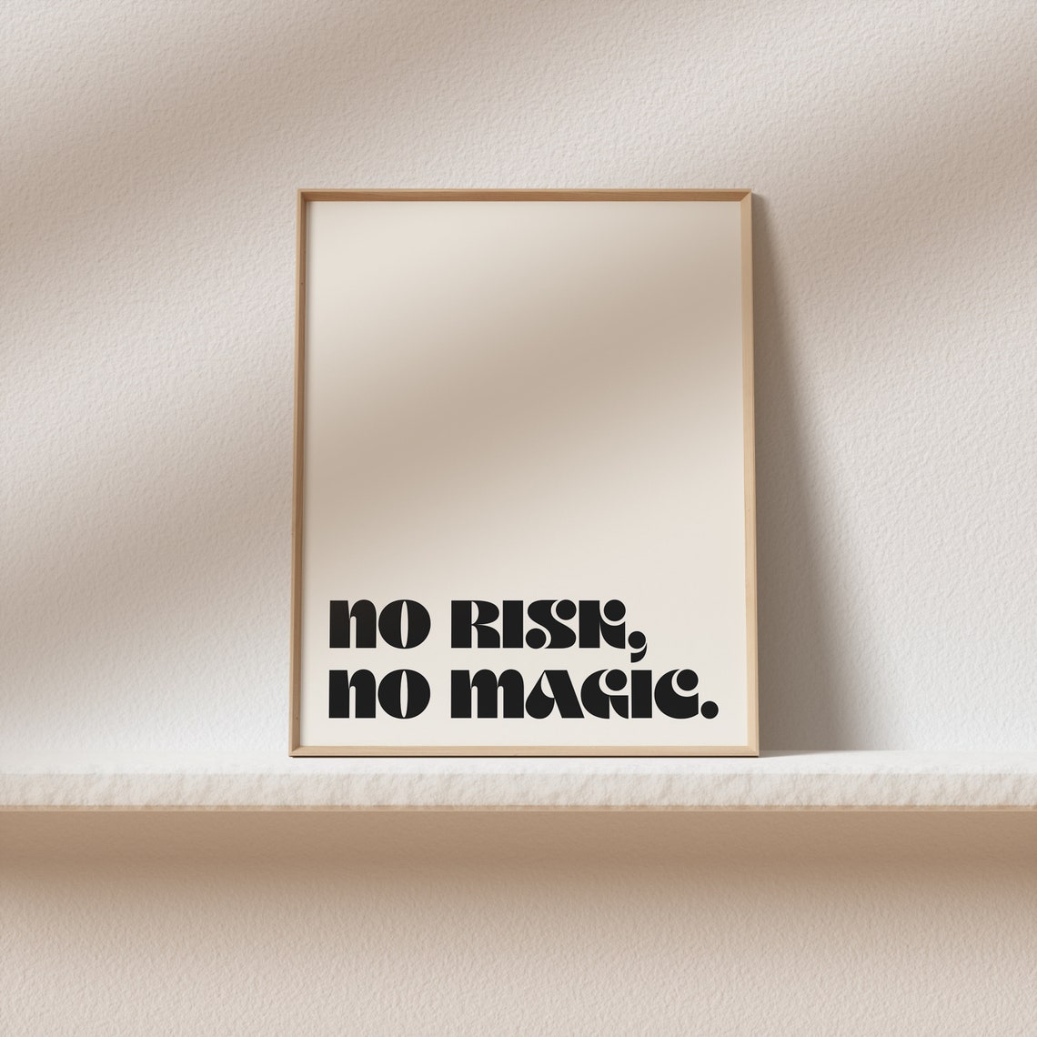No Risk No Magic Groovy Bold Typography Courage Quote Art Poster - Image 2