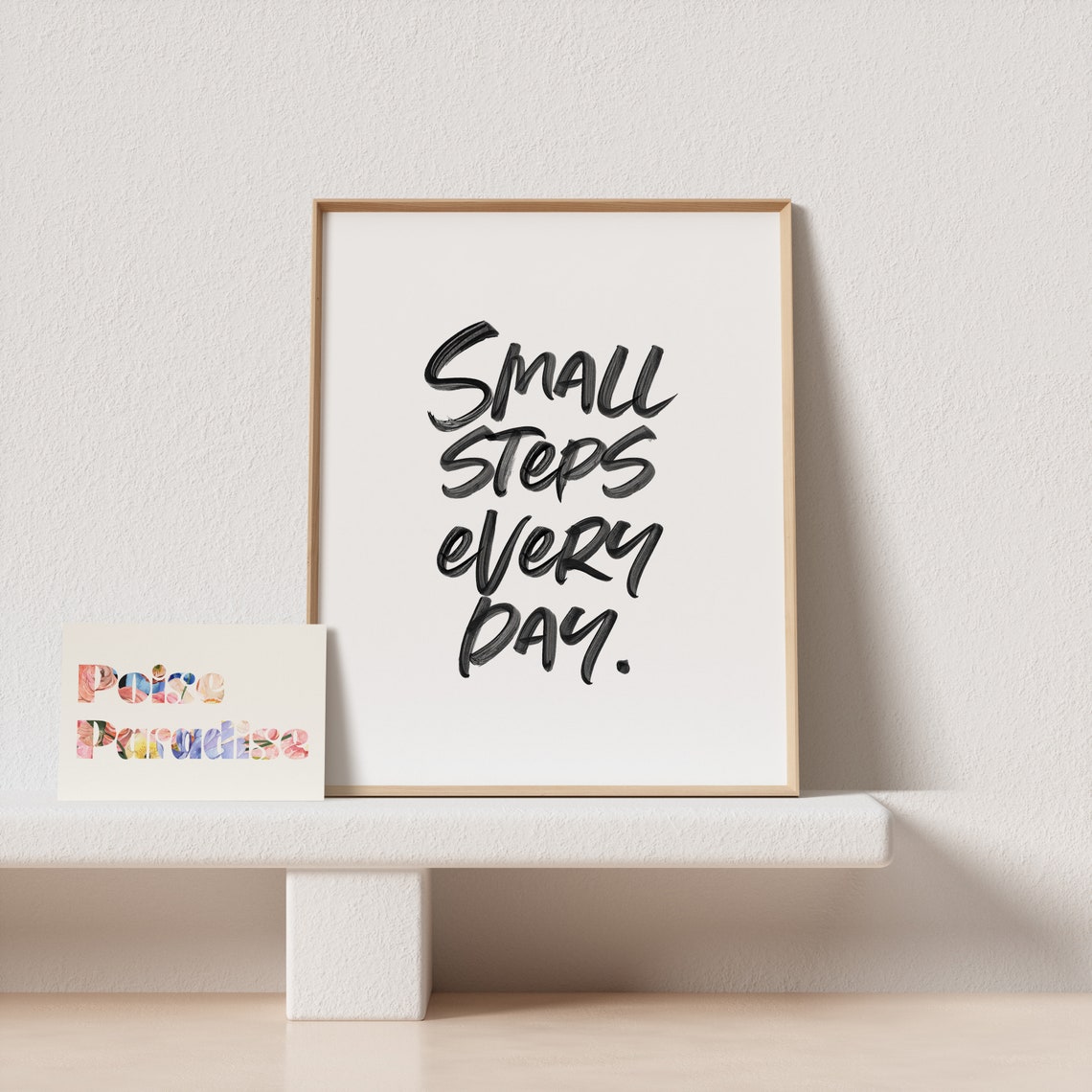Small Steps Every Day Brush Script Motivational Progress Art Poster - Image 3