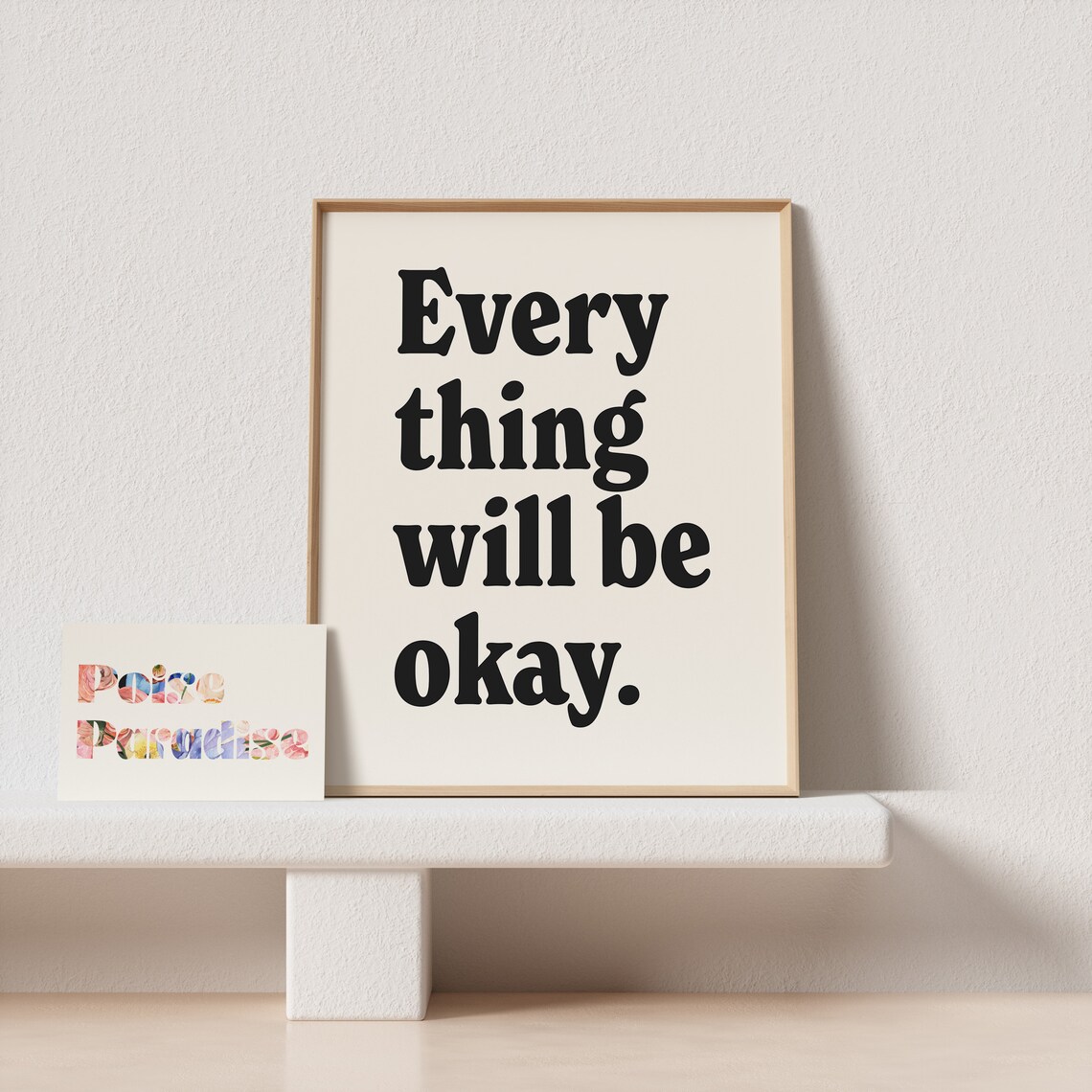 Retro Everything Will Be Okay Typography Art Print - Image 4