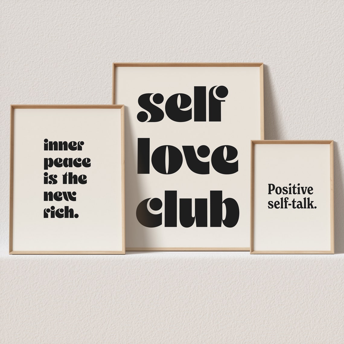 Inner Peace Is the New Rich Minimal Quote Poster in Black Type - Image 4