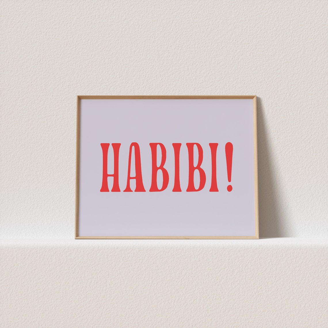 Habibi Bold Red Serif Typography Lilac Statement Quote Poster