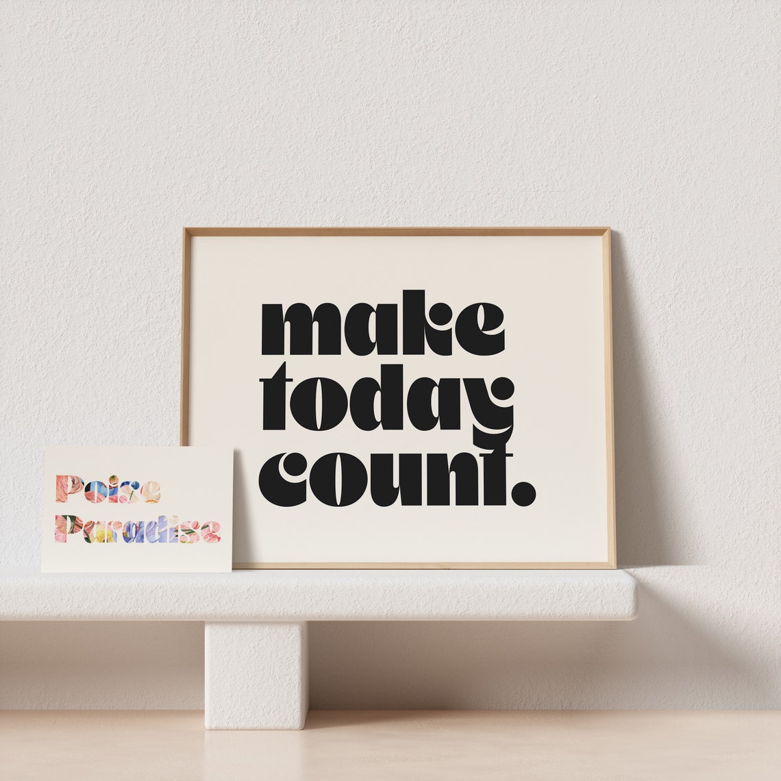 Make Today Count Bold Black Retro Type Cream Minimalist Quote Poster - Image 4