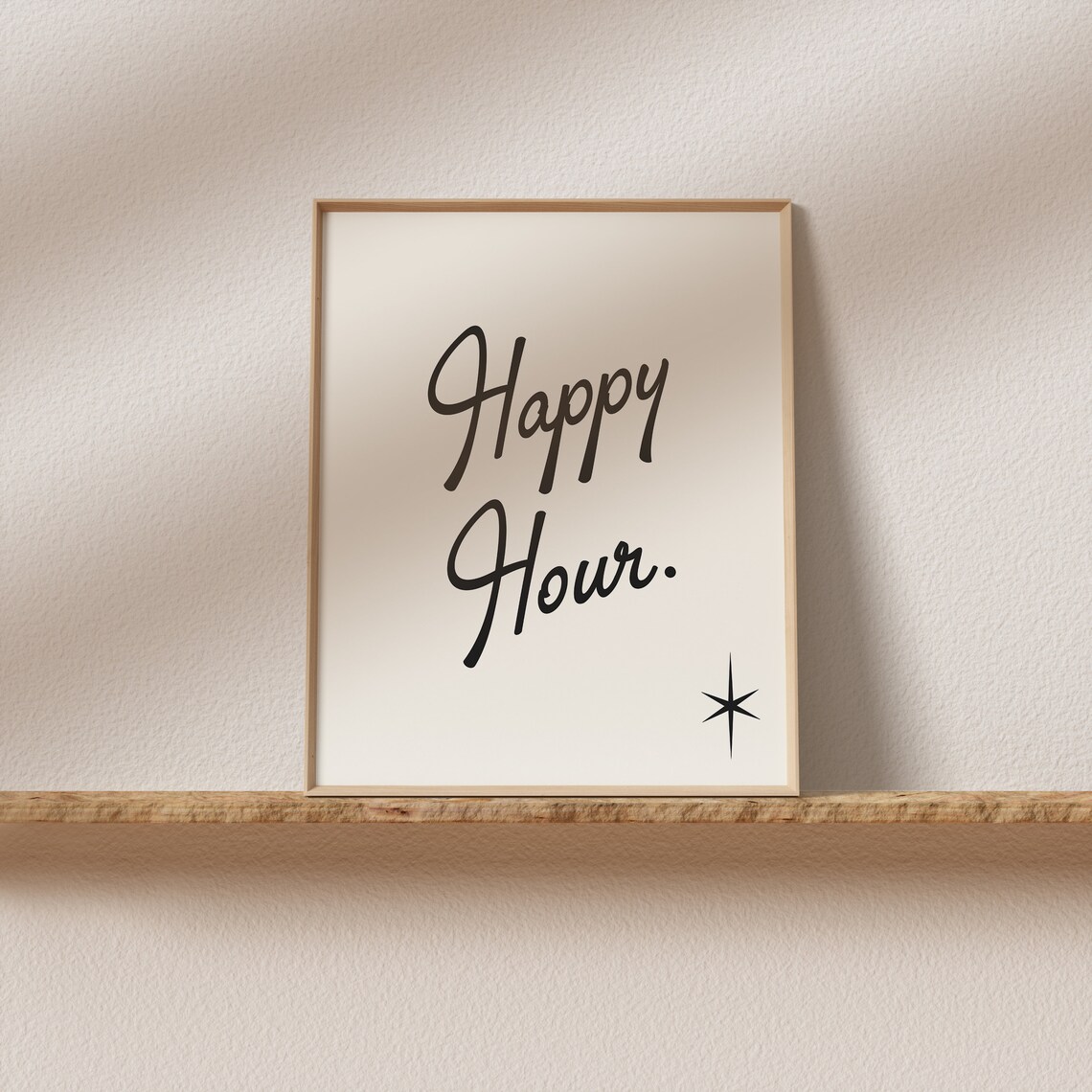 Happy Hour Mid-Century Typography Art Print - Image 2