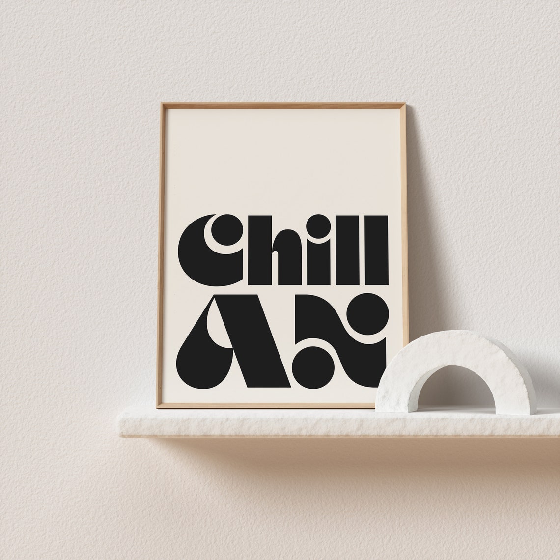 Chill Black Cream Ultra Bold Modern Retro Lettering Square Poster - Image 2