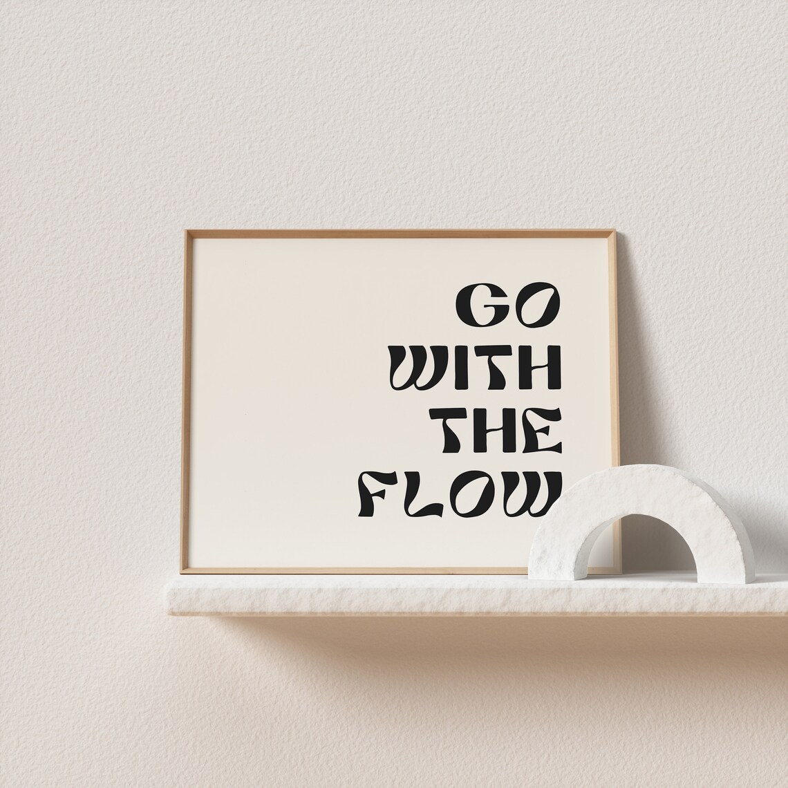 Go With The Flow Retro Typography Art Print - Image 3