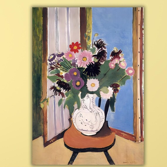 Henri Matisse Interior Poster Wall Arts Henri Matisse Roses Flowers Print Henri Matisse Arts Matisse Famous Print Art