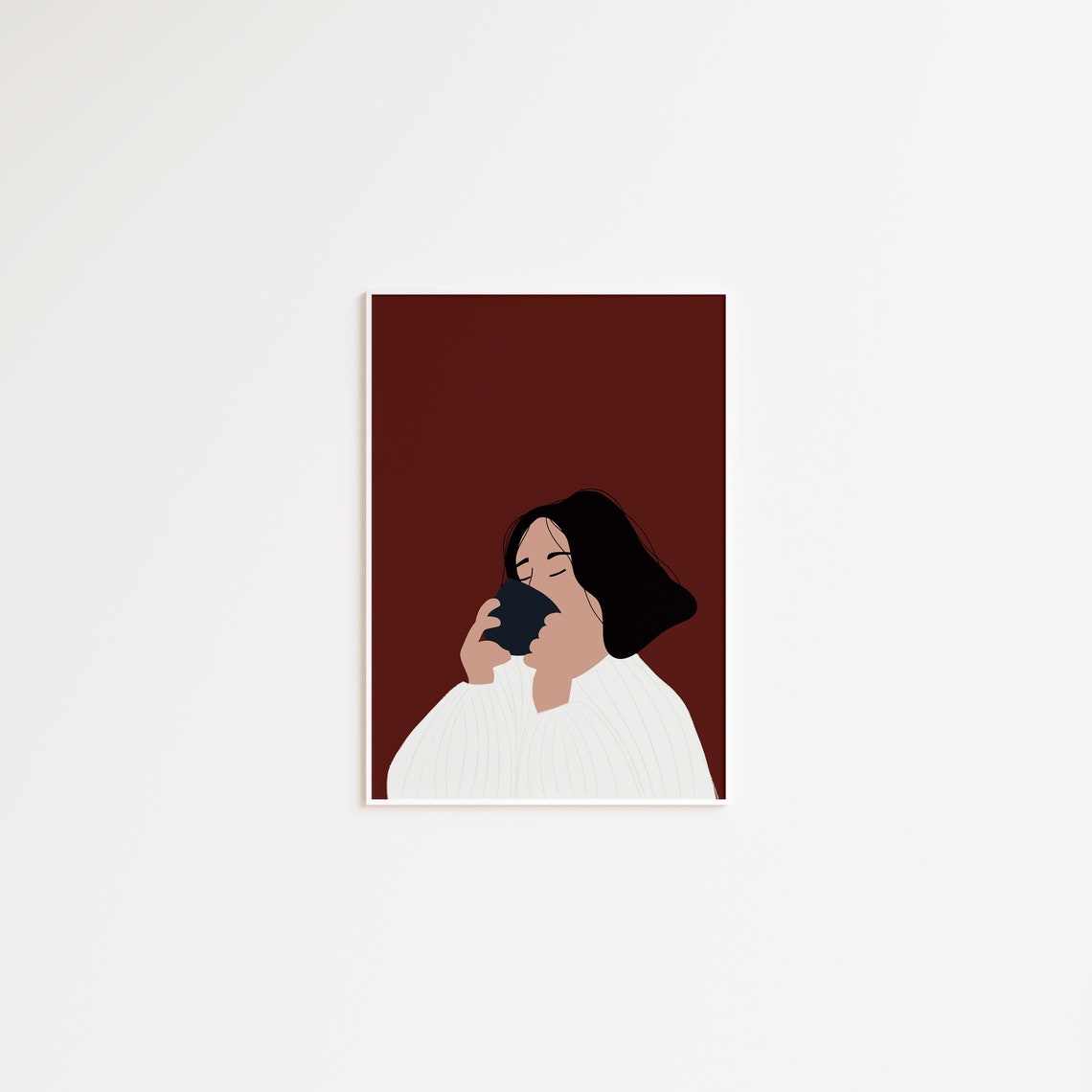 Abstract People Wall Art People Artwork Minimalist Print Living Room Wall Art Stripe Woman Print Decor Mid Century Art Coffee Print