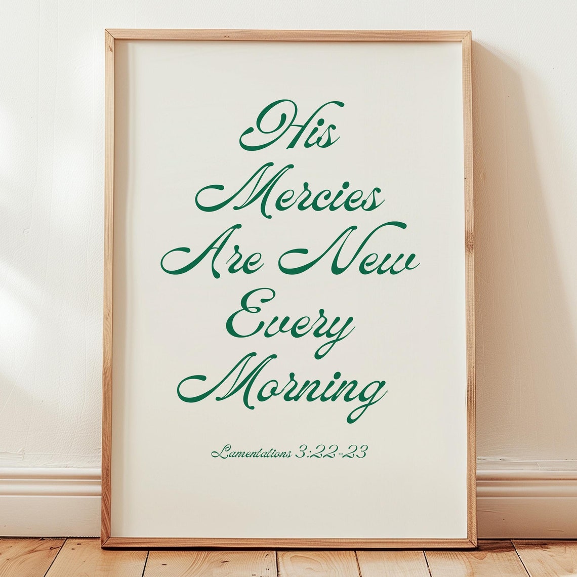 His Mercies Are New Every Morning Lamentations Bible Verse Poster