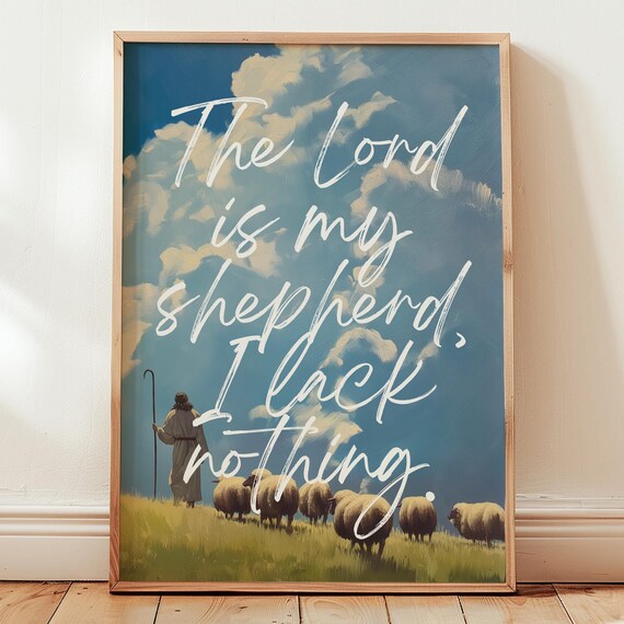 Good Shepherd Print Bible Verse Christian Wall Art