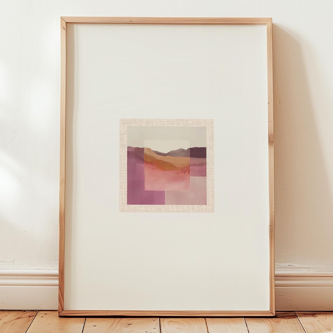 Minimalist Desert Landscape In Soft Mauve Abstract Modern Art Poster