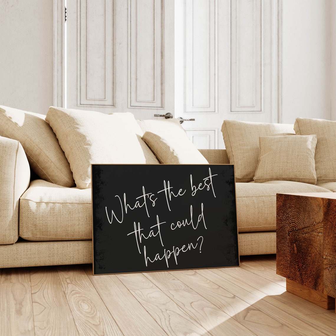 What Is the Best That Could Happen Bold Quote Black Wall Poster - Image 5