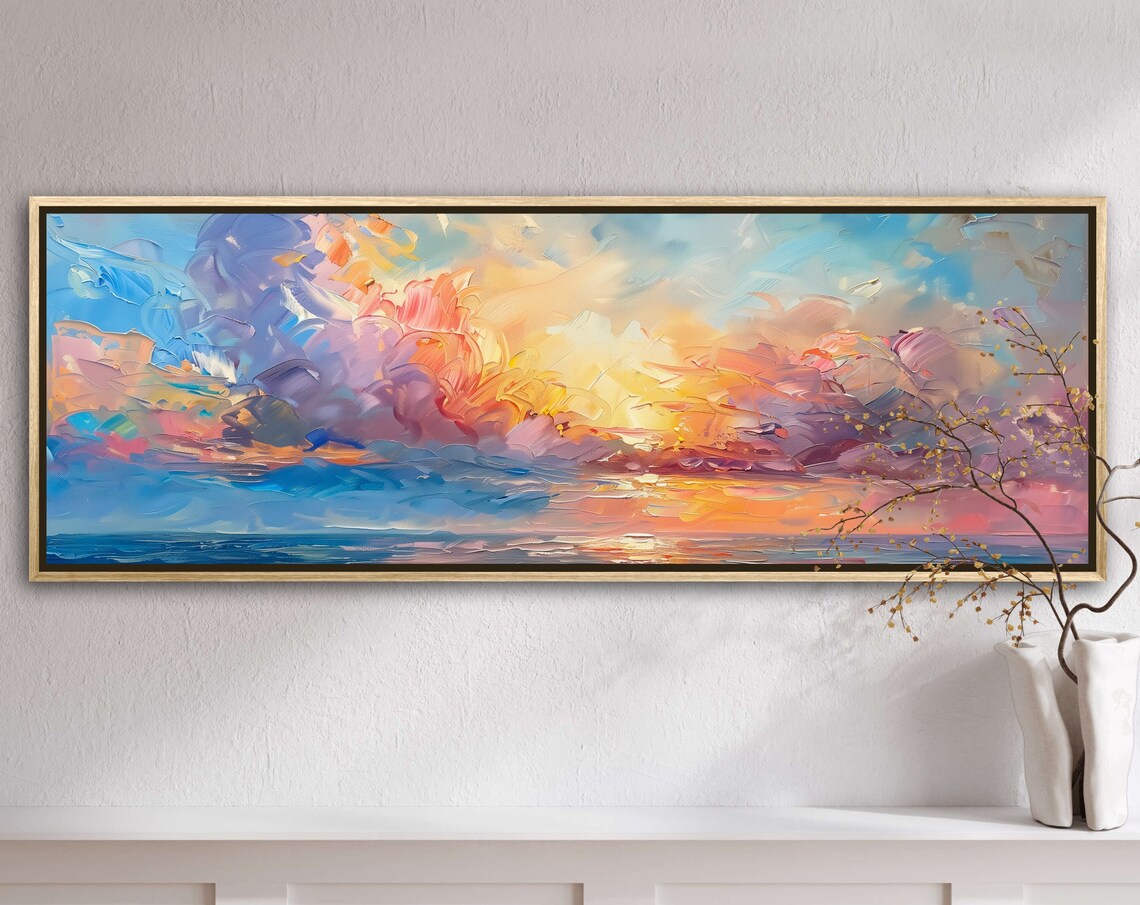 Sunrise Symphony Panoramic Seascape Art Print