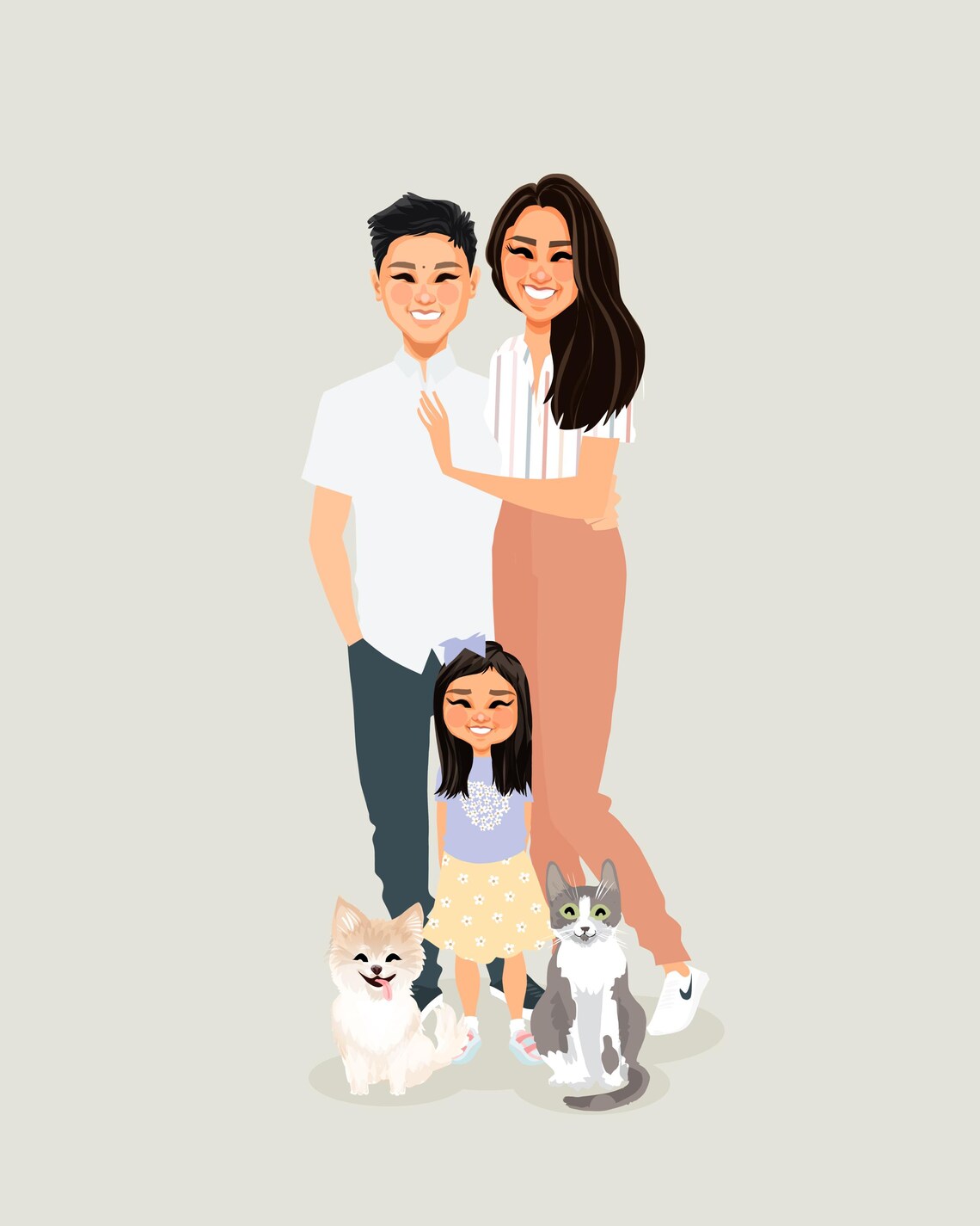 Family Of 3 Custom Portrait Personalized Family Portrait Anniversary Gift Mothers Day Gift Family Drawing Custom Portrait Drawing - Image 6