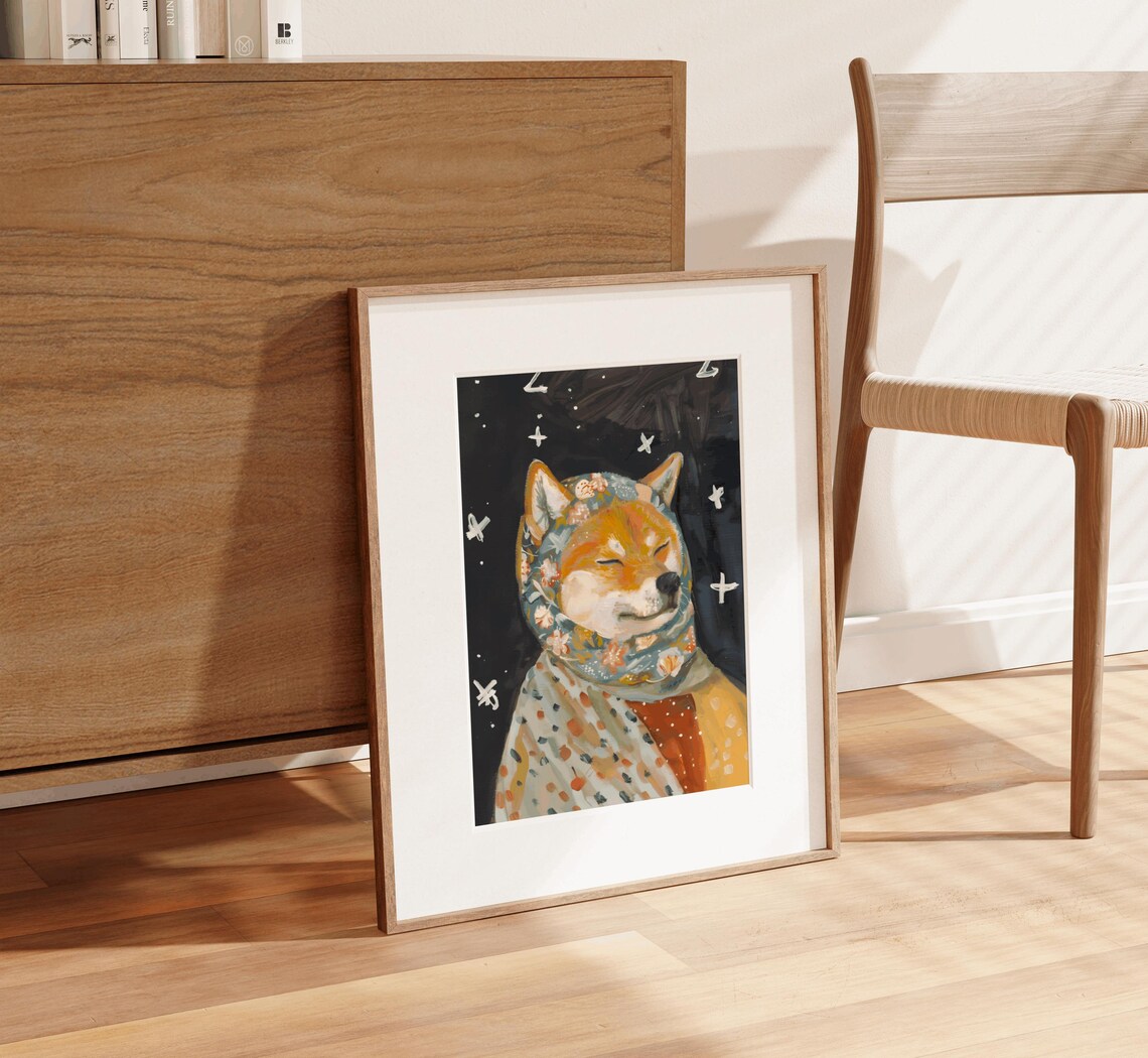 Shiba Inu Babushka Nursery Dog Art Print - Image 3
