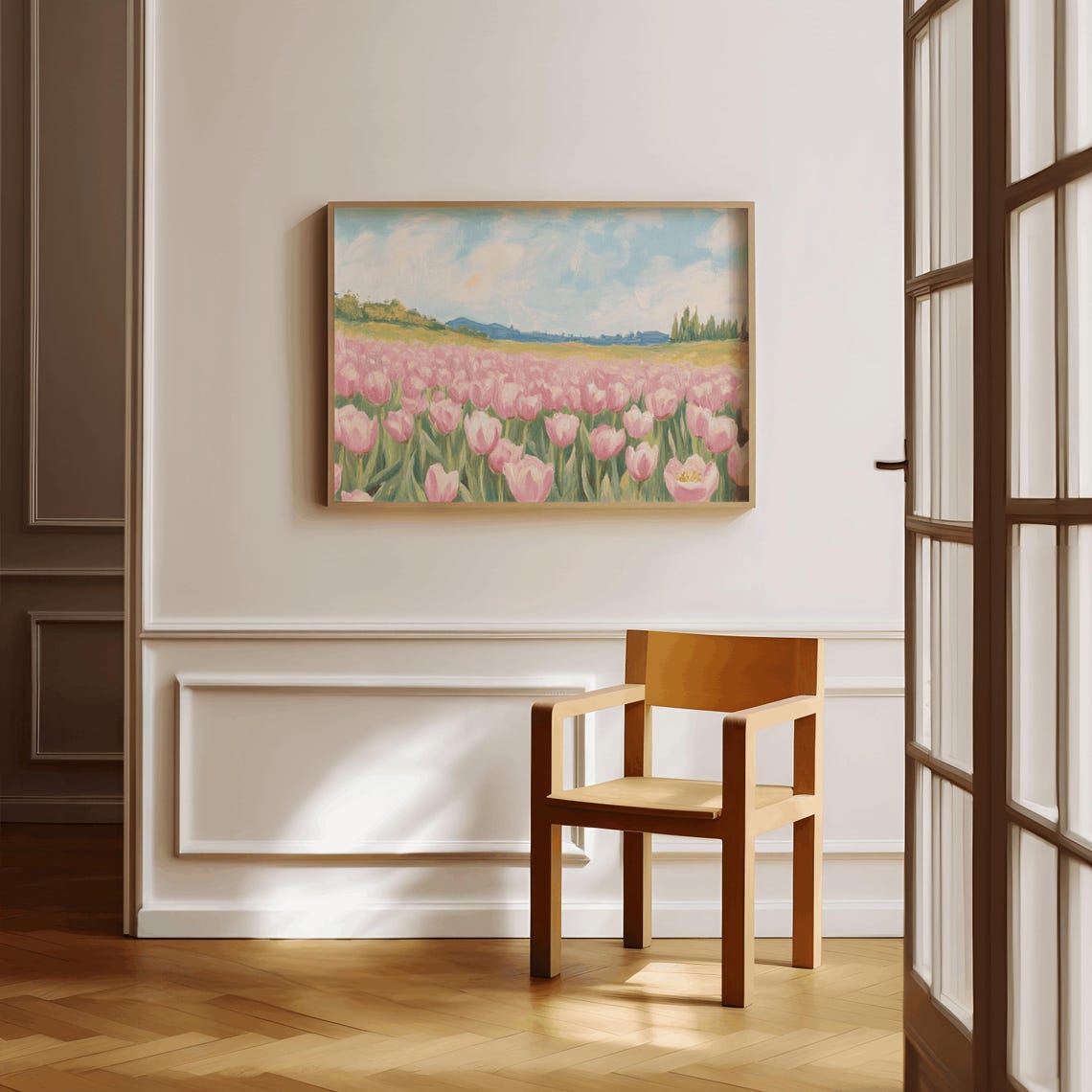 Pink Tulip Field Decoration Tulips Aesthetics Flower Art Artful Roses Oil Painting Vintage Rose Oil Painting Flower Artful Art