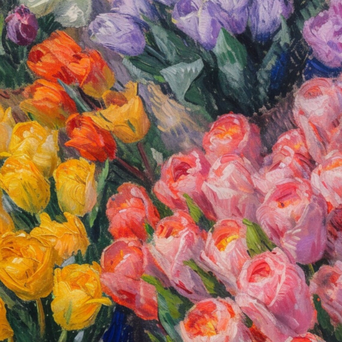 Colorful Flower Market Bouquets Impressionist Floral Art Print - Image 3