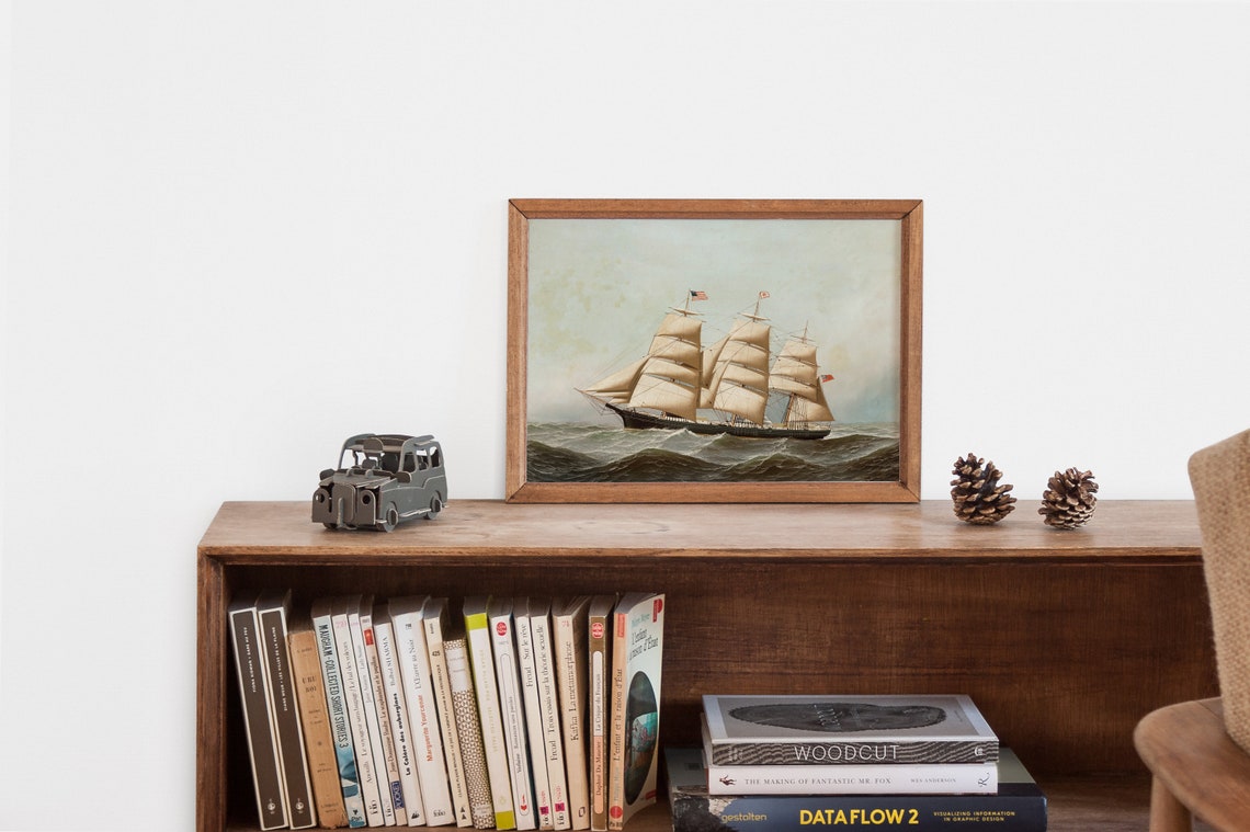 Vintage Ship Painting, Antique Nautical Sailing Art Print - Image 2