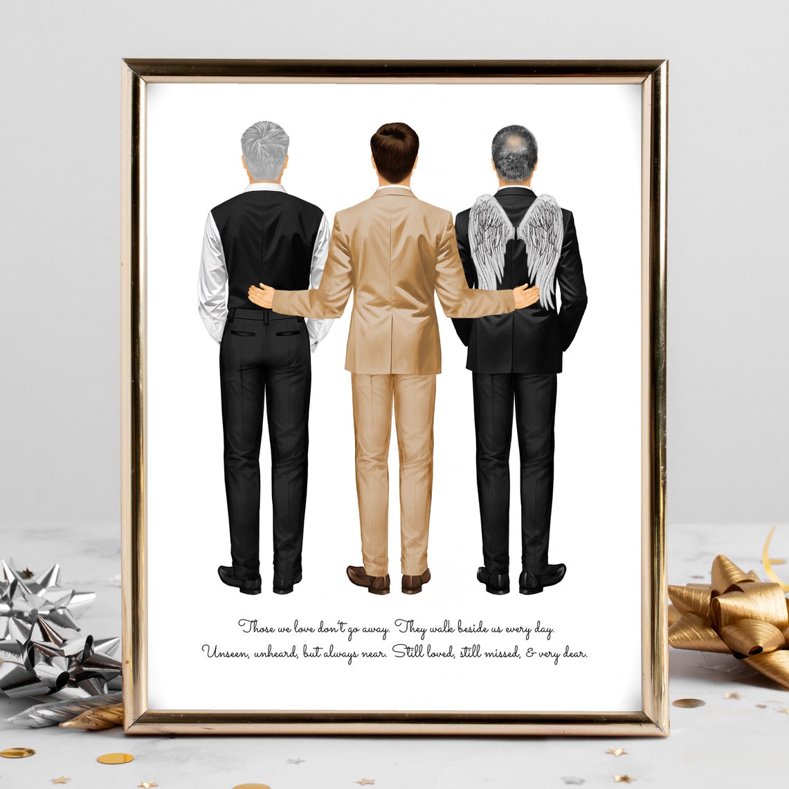Personalized Father and Sons Guardian Angel Memorial Verse Poster - Image 2