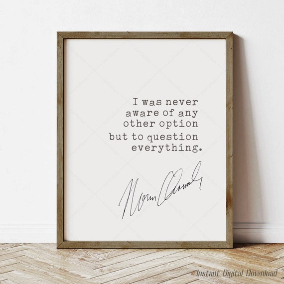 Noam Chomsky Quote Motivation Poster Inspirational Motivational Print Chomsky Quotes Print Locally Reading Nook Decor