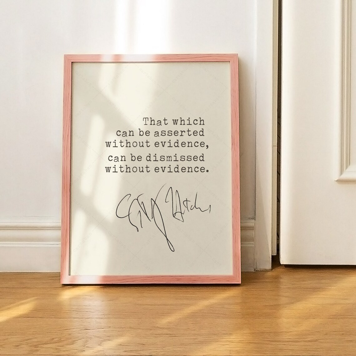 Christopher Hitchens Quote Evidence Art Print - Image 3