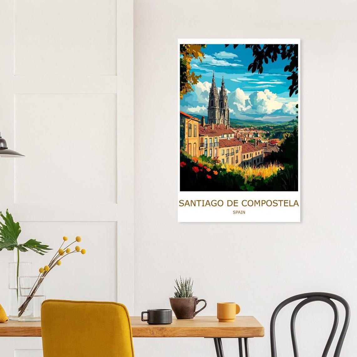 Santiago de Compostela Spain Cathedral Old Town Travel Poster - Image 2