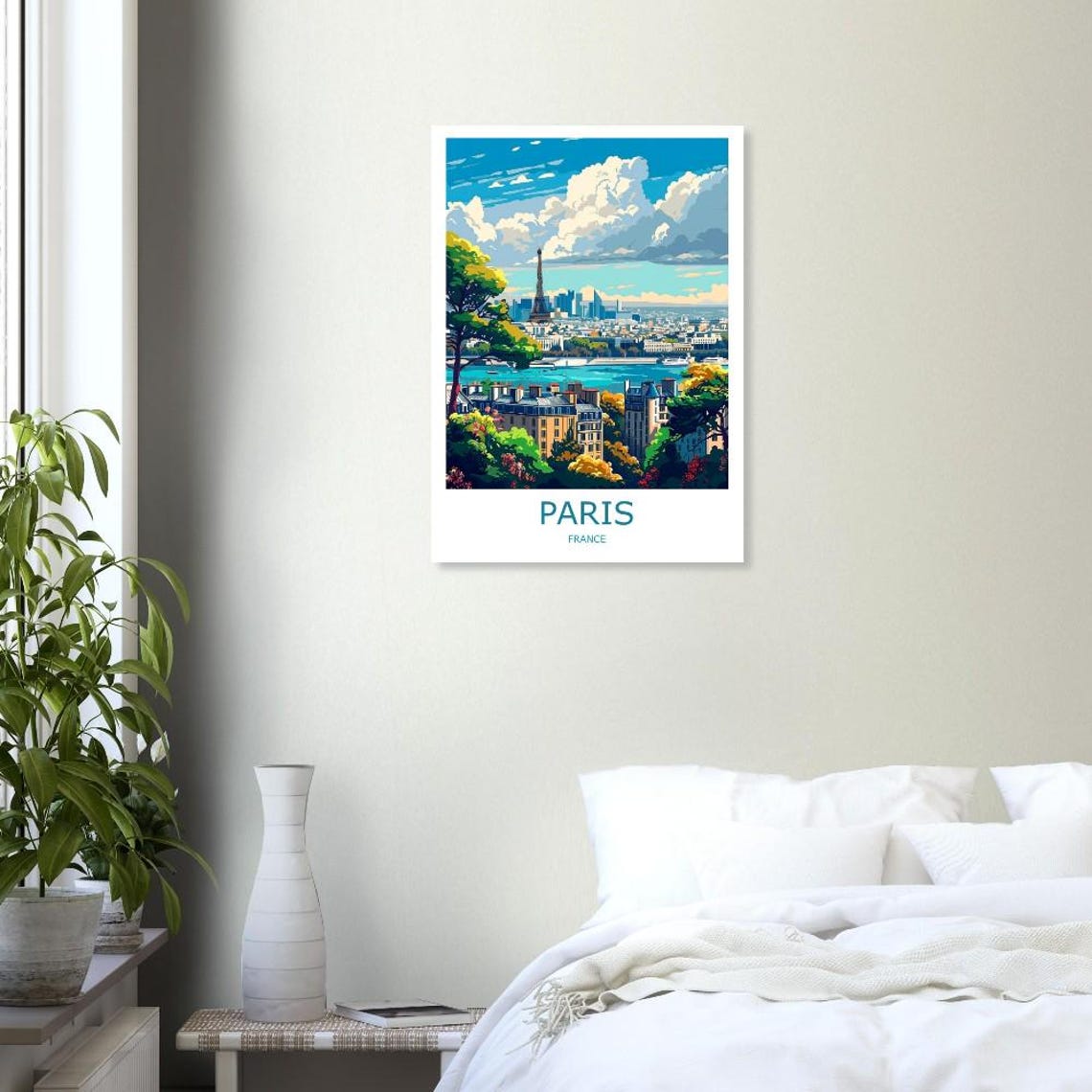 Paris France Eiffel Tower And Seine River Skyline Travel Poster - Image 3