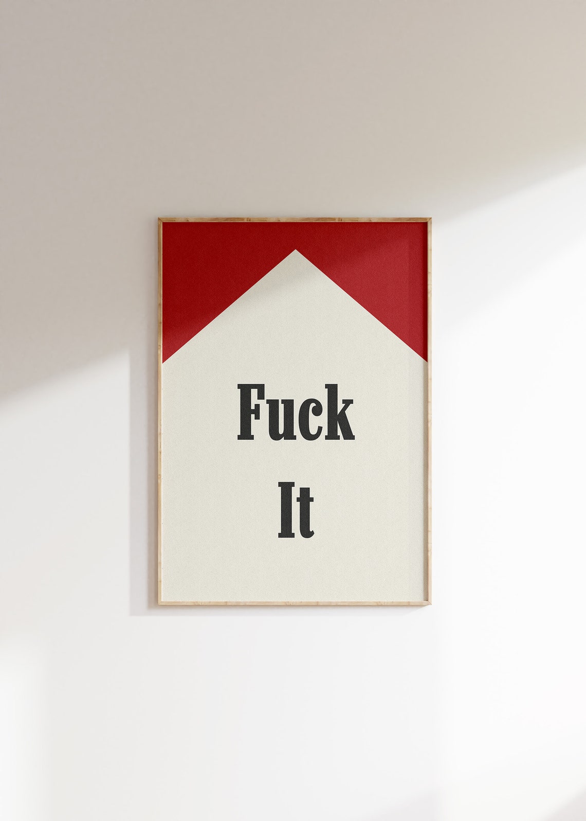 Fuck It Bold Funny Sweary Quote Red Retro Typography Statement Poster - Image 4