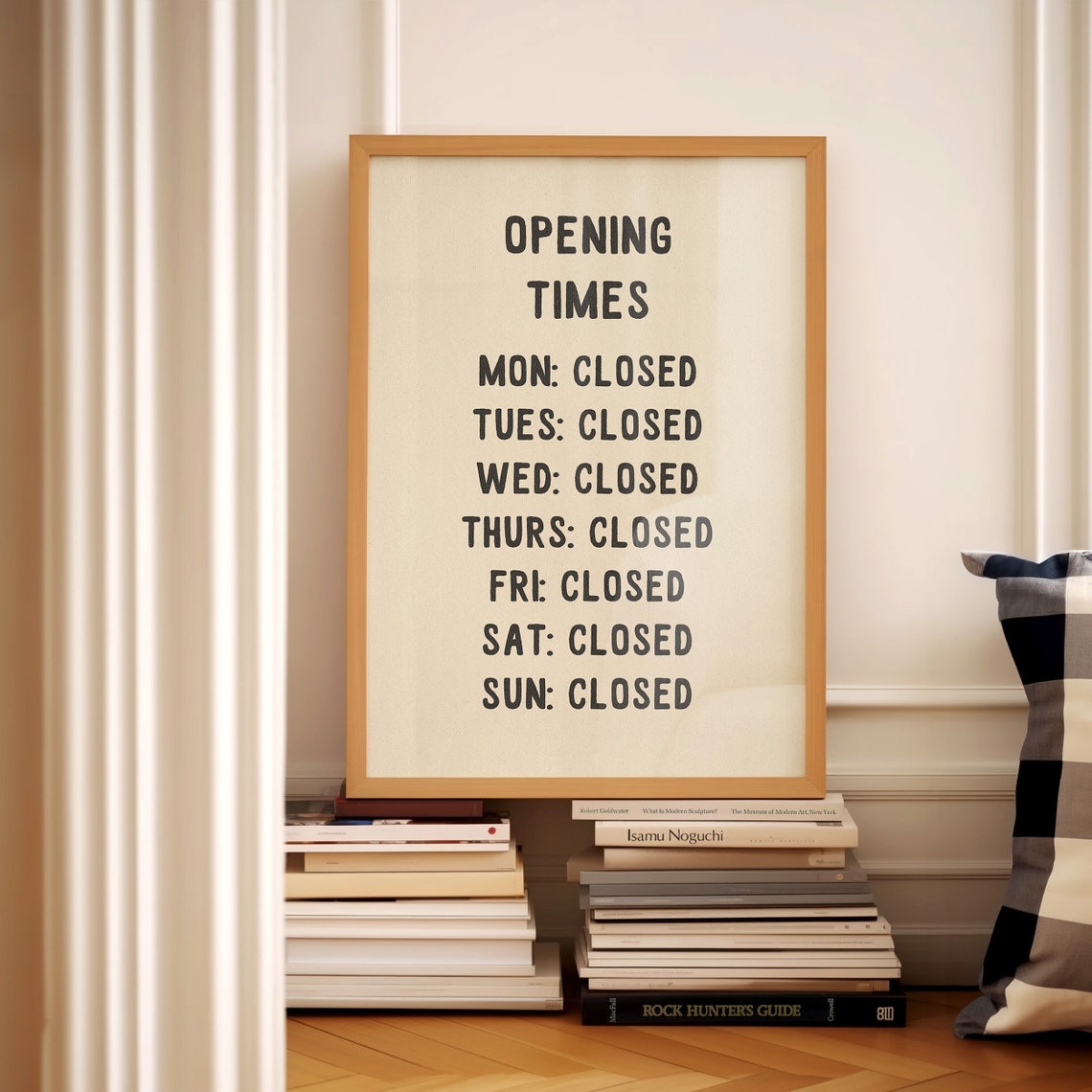 Opening Times Closed Every Day Funny Minimal Kitchen Sign Poster - Image 2
