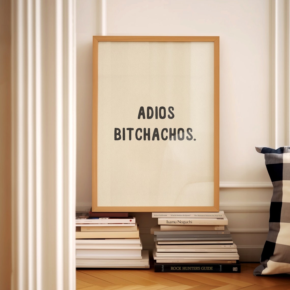 Adios Bitchachos Funny Bold Grey Chic Cream Goodbye Quote Poster - Image 2