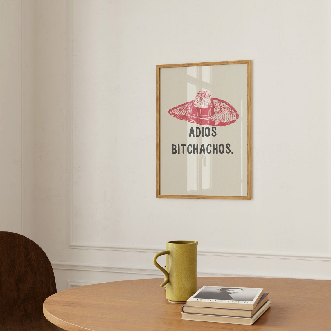 Adios Bitchachos Poster Red Sombrero Graphic Funny Goodbye Decor Gift - Image 3