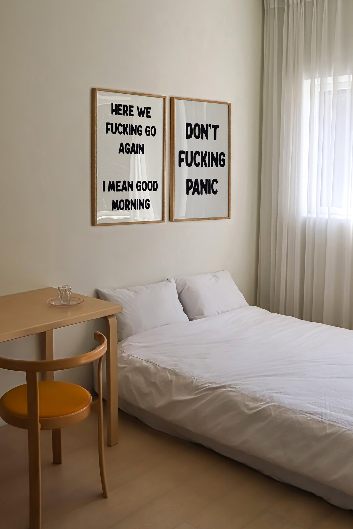 Here We Fucking Go Again Typography Poster, Funny Quote - Image 3