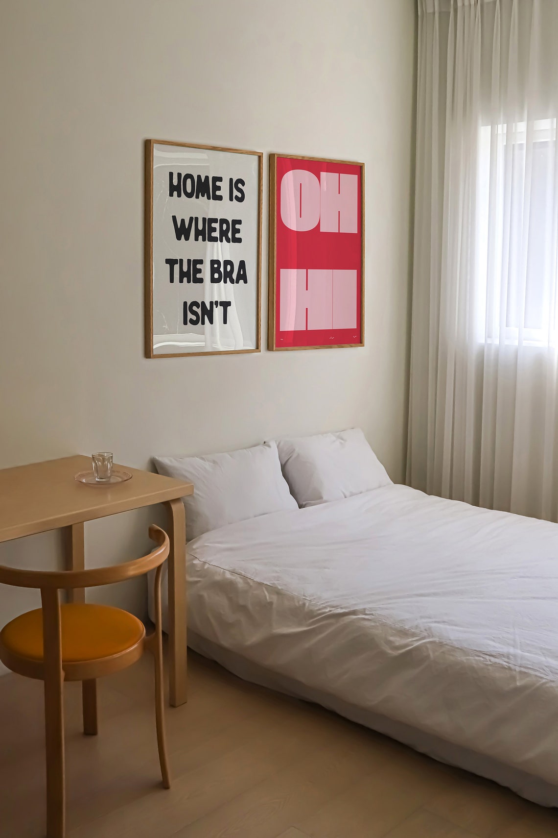 Home Is Where The Bra Isn't Funny Feminist Quote Black White Poster - Image 2