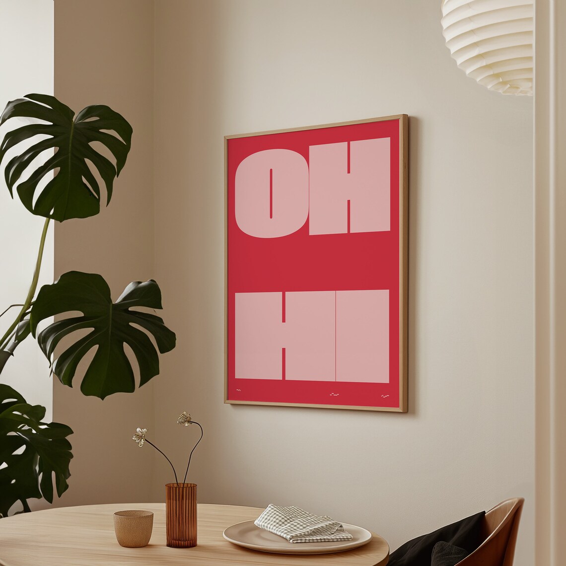Oh Hi Typography Poster, Retro Welcome Print - Image 2
