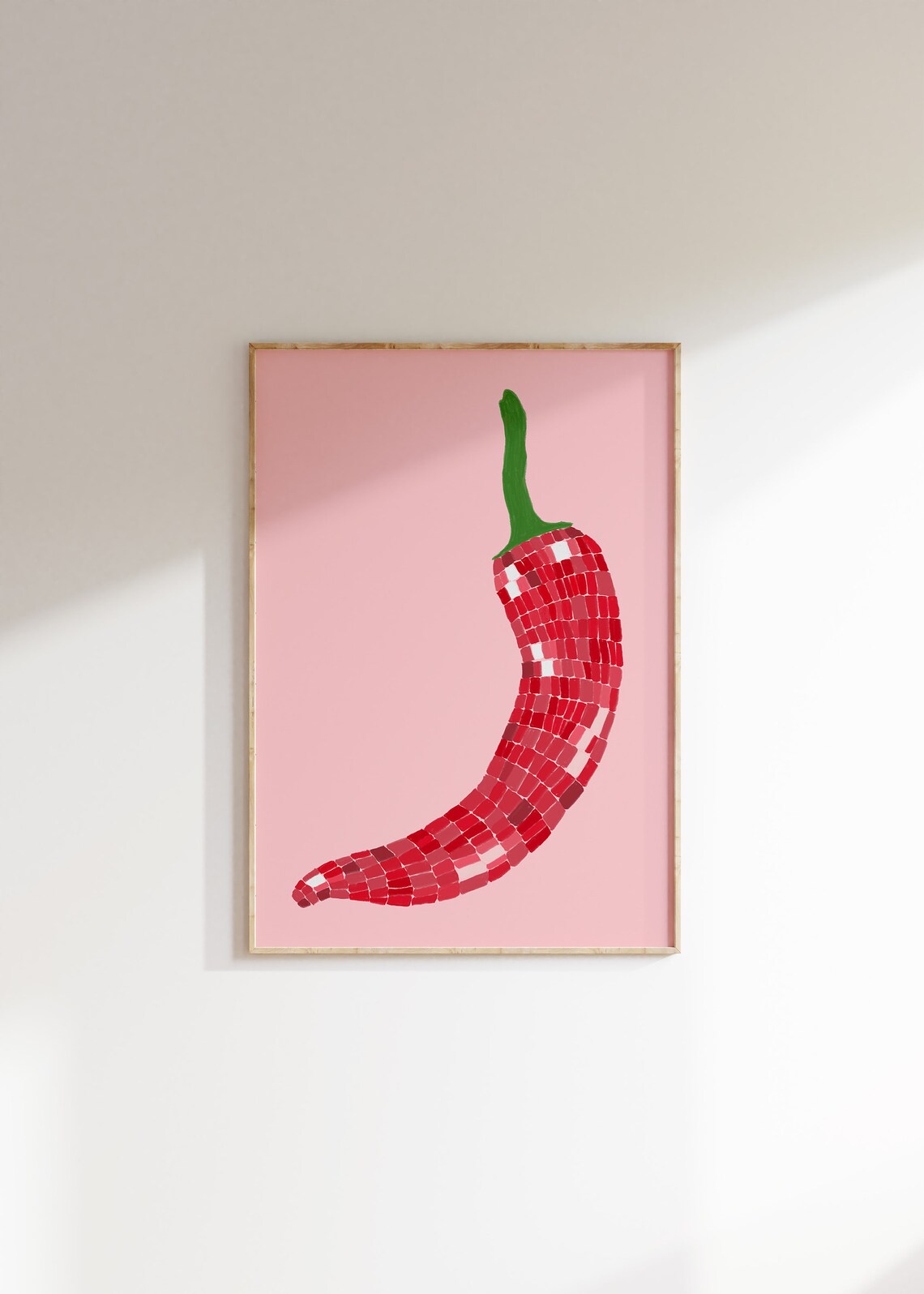 Disco Ball Chilli Retro Kitchen Wall Art Print - Image 4