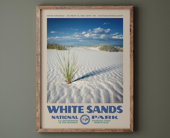 White Sands National Park New Mexico Gypsum Dunes Photo Travel Poster