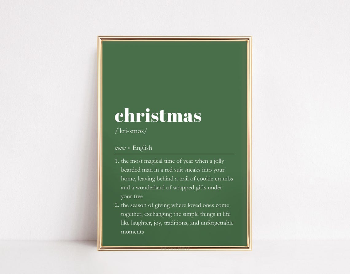 Christmas Dictionary Definition Green Holiday Typography Poster - Image 4