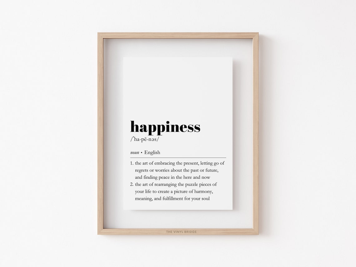 Happiness Definition Minimalist Mindset Quote Typography Poster - Image 4