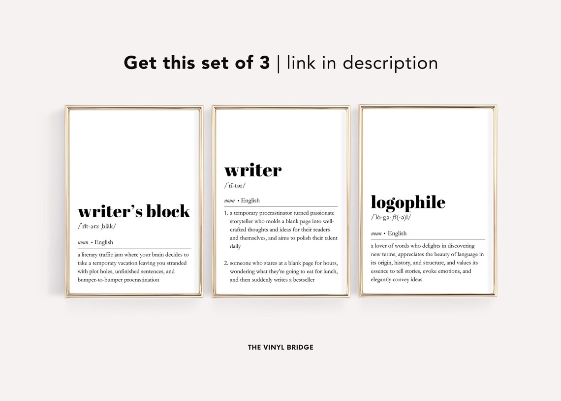 Writers Block Definition, Funny Literary Decor - Image 2