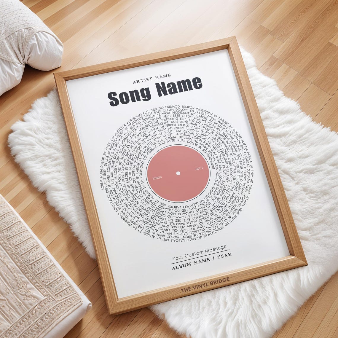 Personalized Favorite Song Lyrics Vinyl Record White Keepsake Poster - Image 3