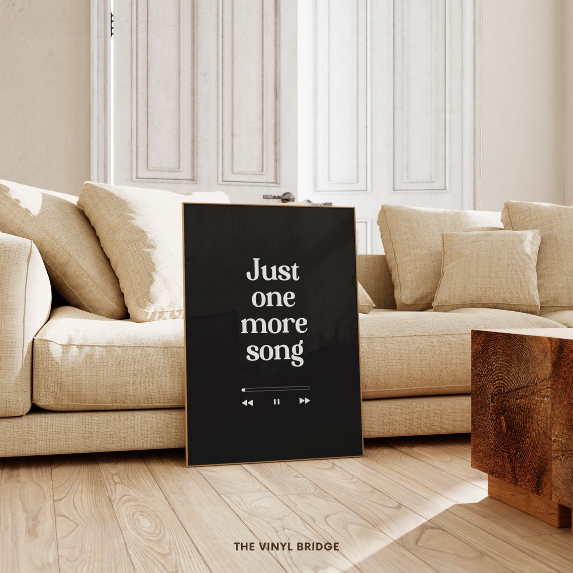 Just One More Song Music Player Black Bold Typography Wall Poster - Image 4
