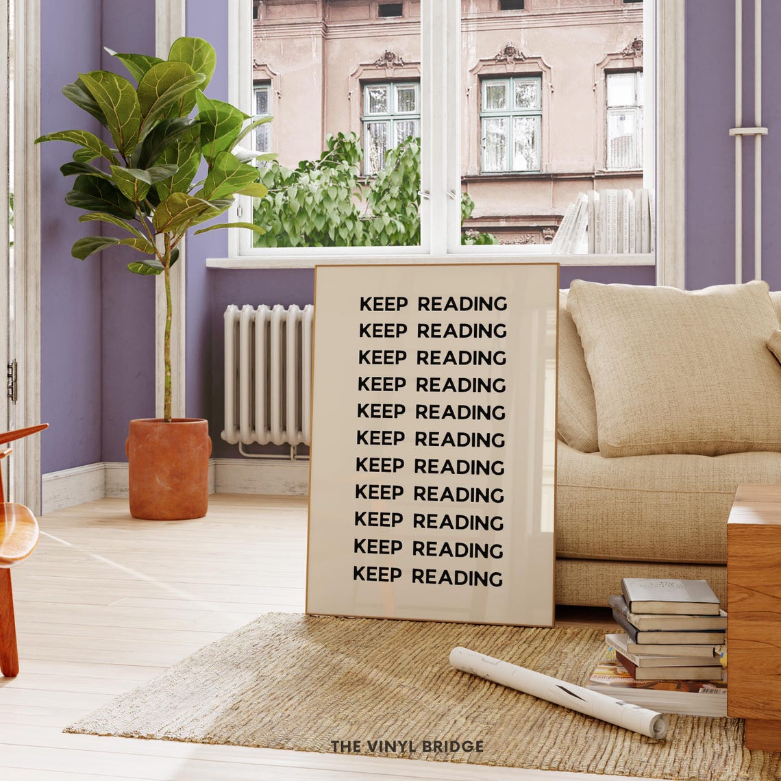 Keep Reading Repeated Typography Bookish Library Wall Poster - Image 3