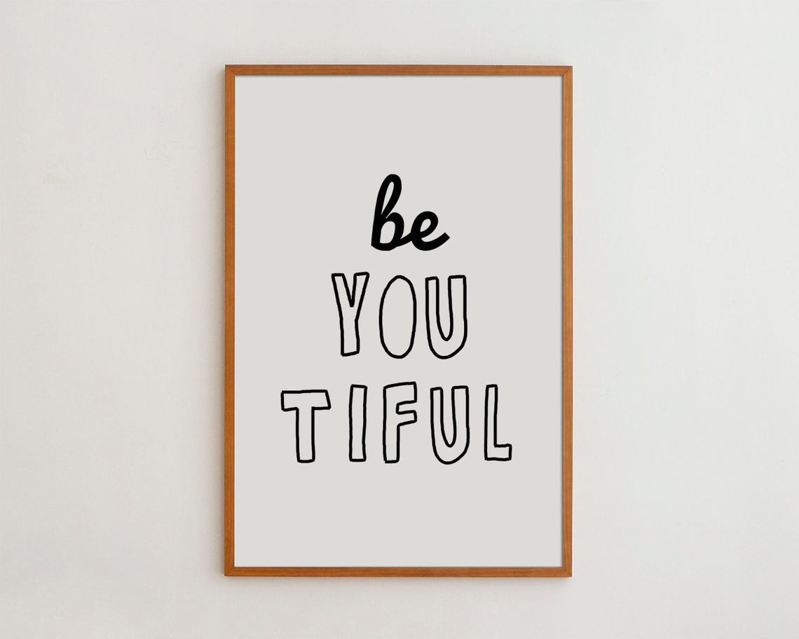 Wall Art Poster For Girlfriend Gift Black And White Typography Print Inspirational Saying Decor Beyoutiful